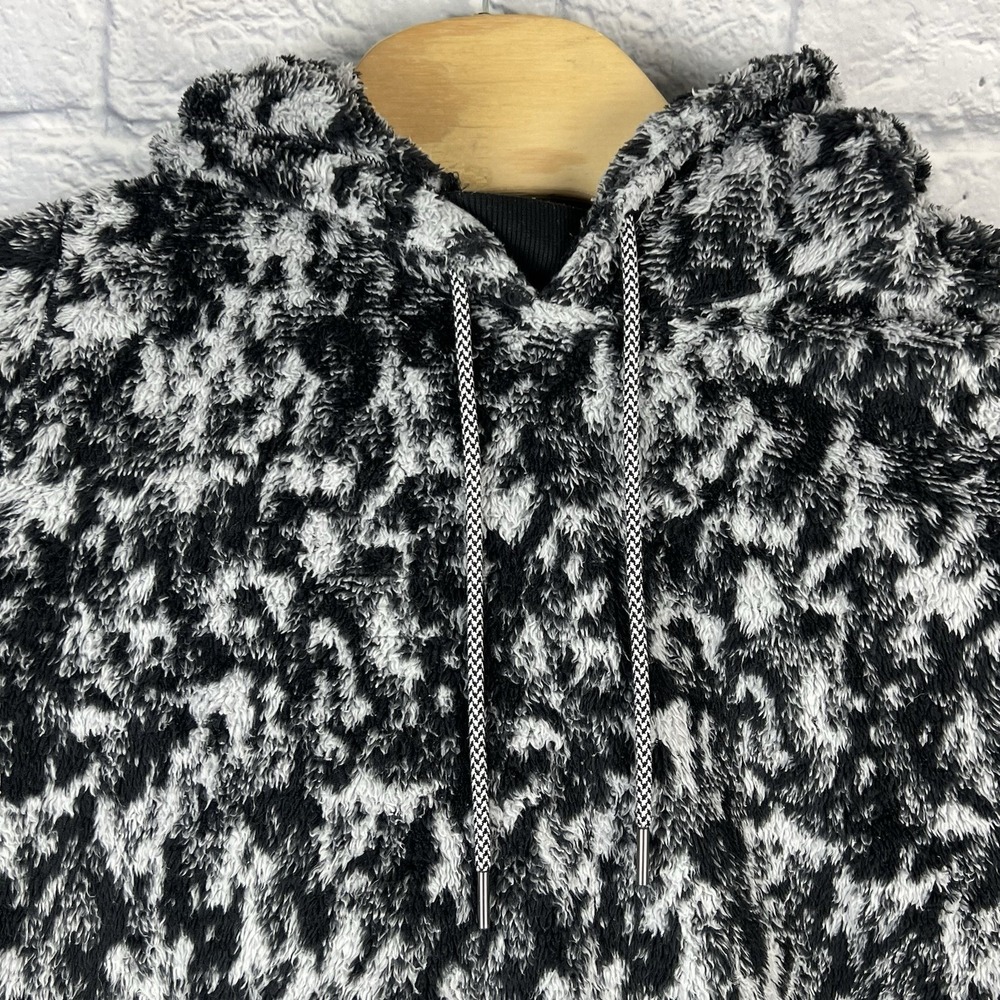 Athleta Women Tugga Sherpa Jacquard Hoodie Pullover Sweatshirt‎ Thumb Hole Sz XL